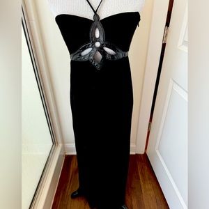 Anthropologie small black cut out dress.